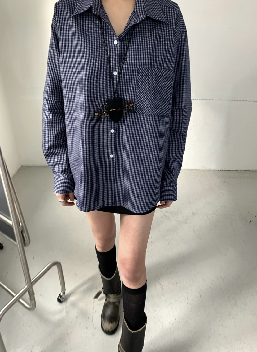 X-MOOD韓國直郵女裝新品推薦26春夏職業人氣襯衫蕾絲衫格子X-MOOD襯衫/蕾絲衫