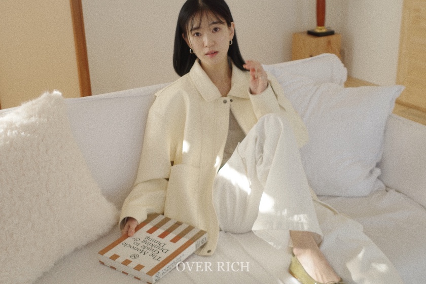 OVER RICH東大門代購女士新品26春夏職業休閑人氣皮衣皮革OVER RICH皮衣