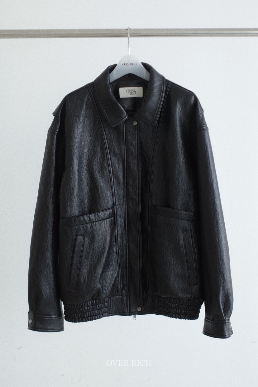 OVER RICH東大門代購女士新品26春夏職業休閑人氣皮衣皮革OVER RICH皮衣圖色3