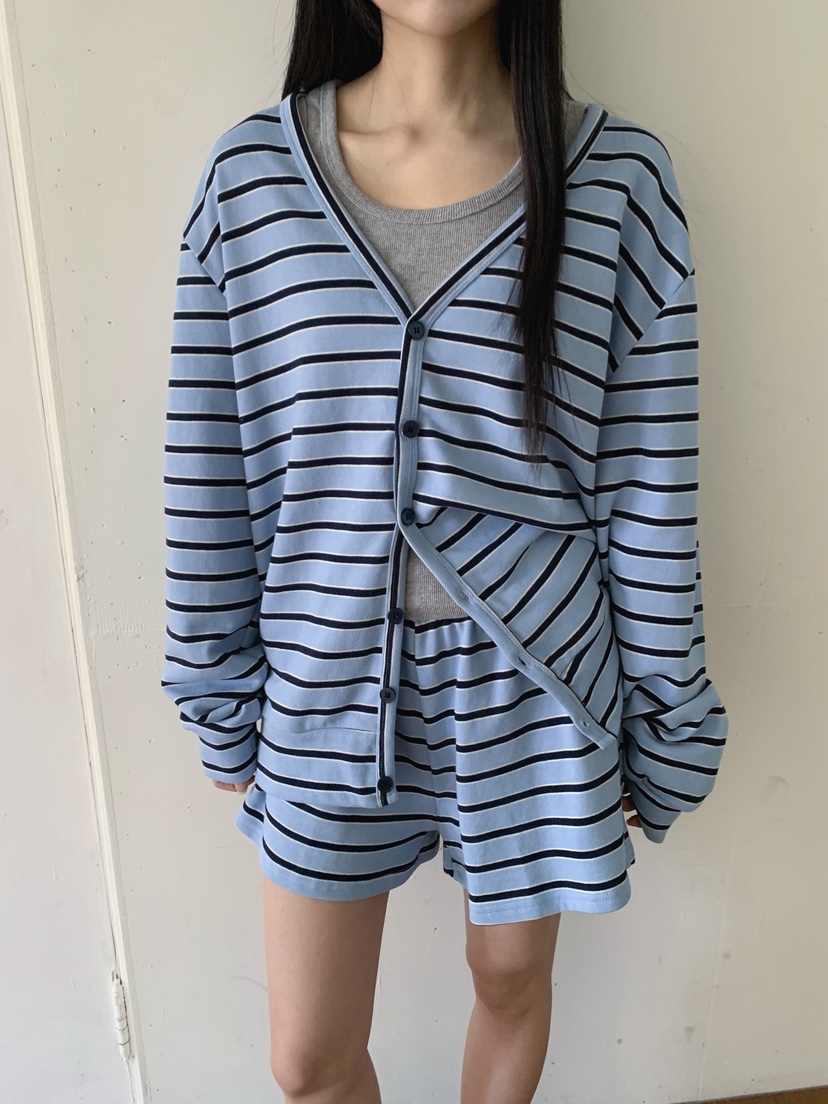 COME OPEN/HAPER韓國代購女裝新品職業26春夏長袖T恤條紋COME OPEN/HAPER長袖T恤