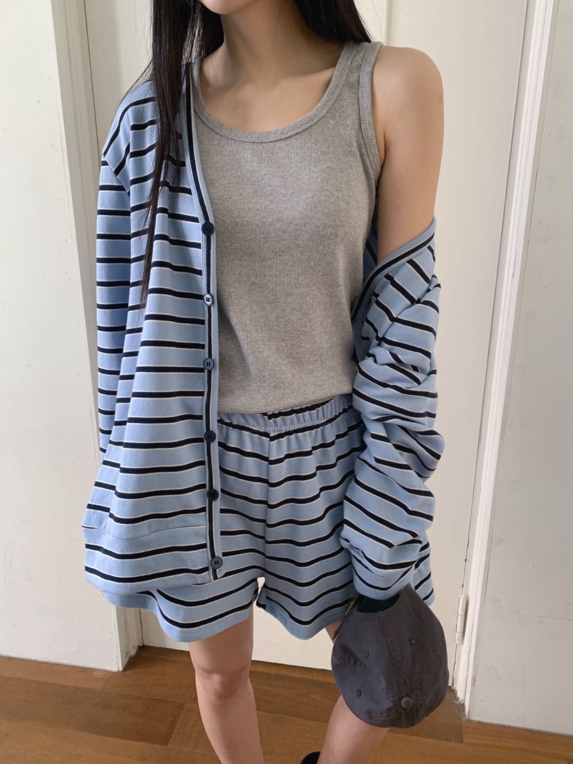 COME OPEN/HAPER韓國代購女裝新品職業26春夏長袖T恤條紋COME OPEN/HAPER長袖T恤