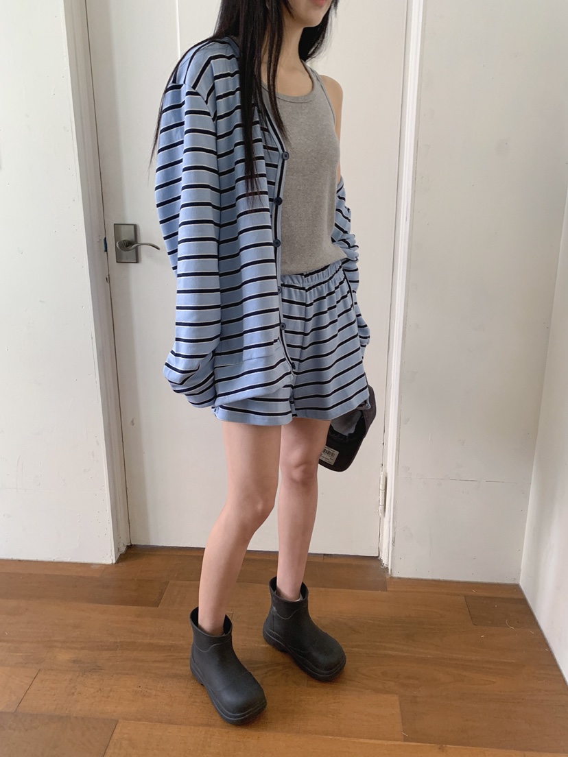 COME OPEN/HAPER韓國代購女裝新品職業26春夏長袖T恤條紋COME OPEN/HAPER長袖T恤