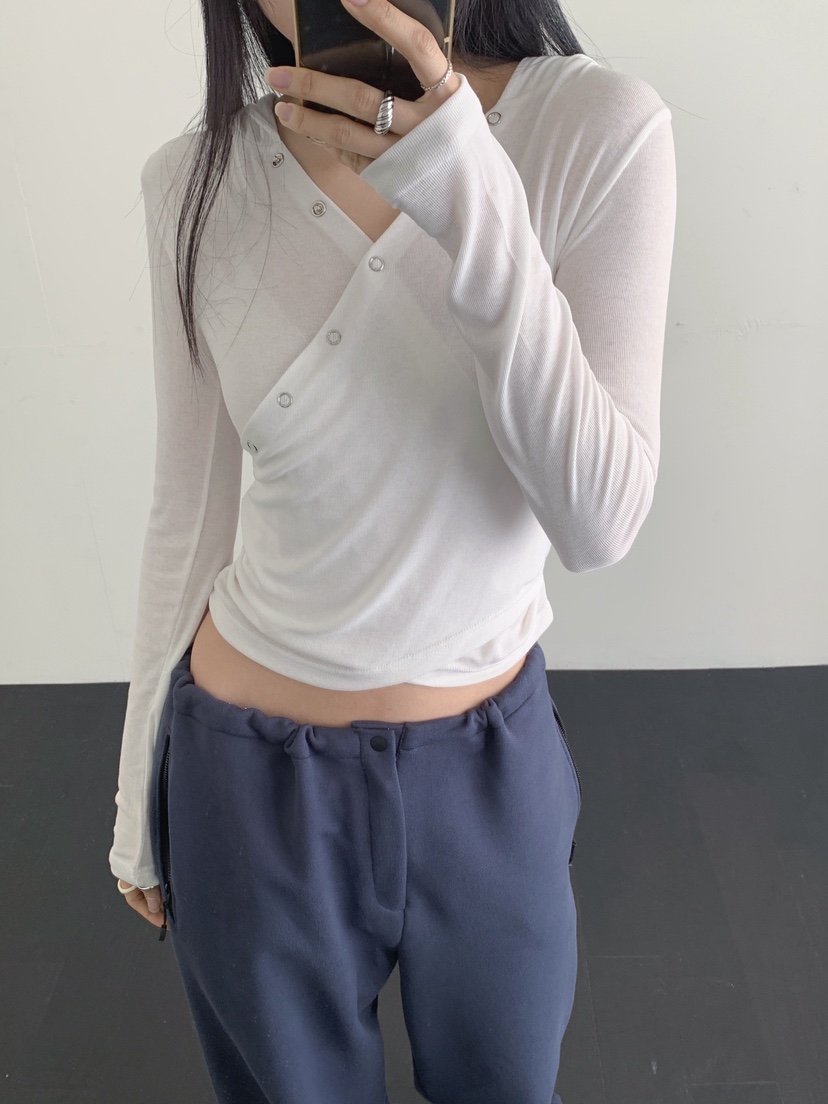 COME OPEN/HAPER東大門代購女士新款時尚真品長袖T恤鏤空COME OPEN/HAPER長袖T恤