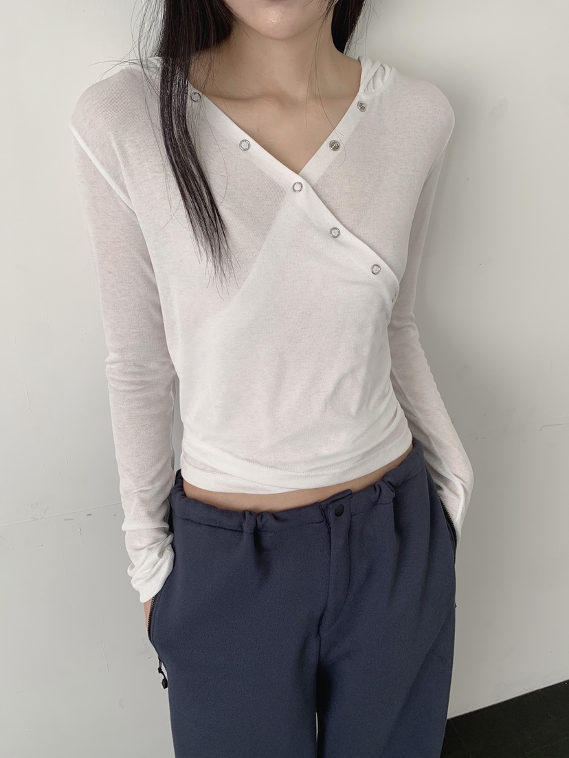 COME OPEN/HAPER東大門代購女士新款時尚真品長袖T恤鏤空COME OPEN/HAPER長袖T恤