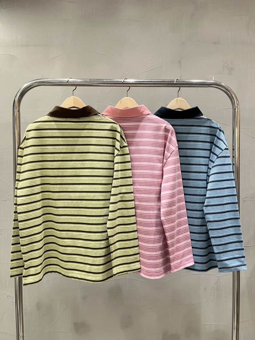 INSSENSE-A東大門實拍女裝新品人氣熱賣長袖T恤復古條紋INSSENSE-A長袖T恤