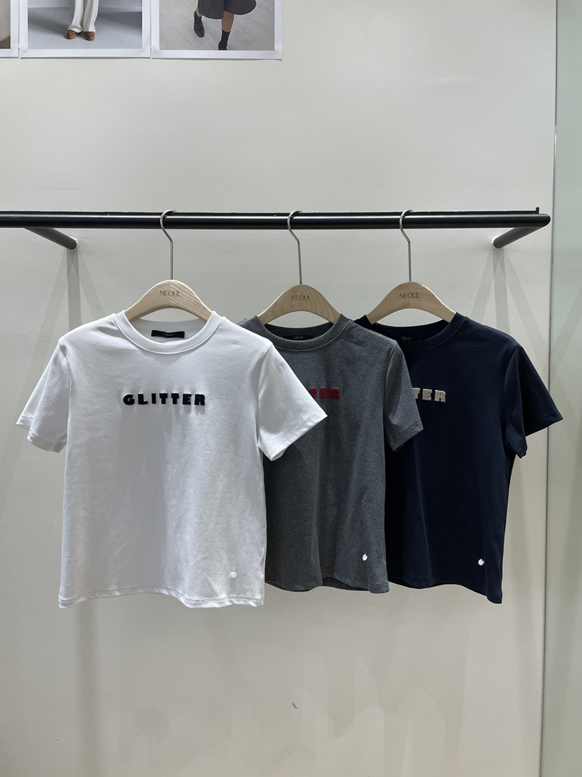 NEOUL韓國直郵女裝新款推薦熱賣真品職業休閑人氣26春夏T恤NEOUL/ahin雙領標簽T恤
