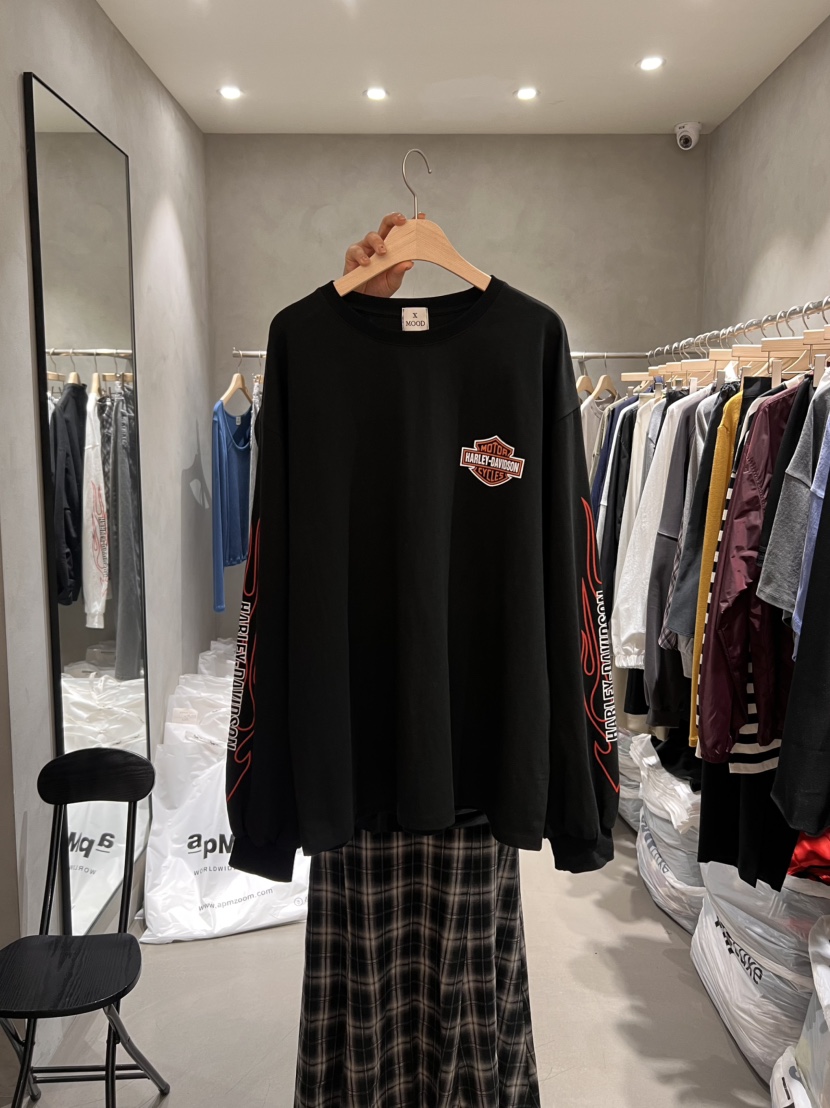 X-MOOD東大門實拍女裝新品時尚休閑人氣26春夏推薦長袖T恤X-MOOD長袖T恤圖色2