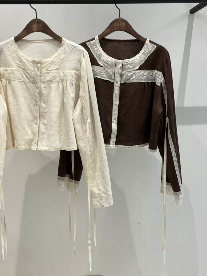 LOVE PULL韓國直郵女士新品真品職業推薦襯衫蕾絲衫刺繡LOVE PULL襯衫/蕾絲衫