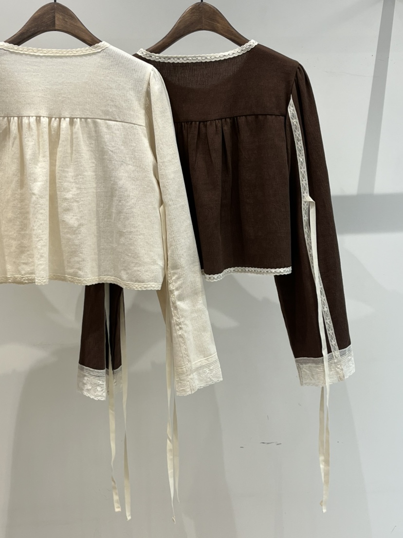 LOVE PULL韓國直郵女士新品真品職業推薦襯衫蕾絲衫刺繡LOVE PULL襯衫/蕾絲衫