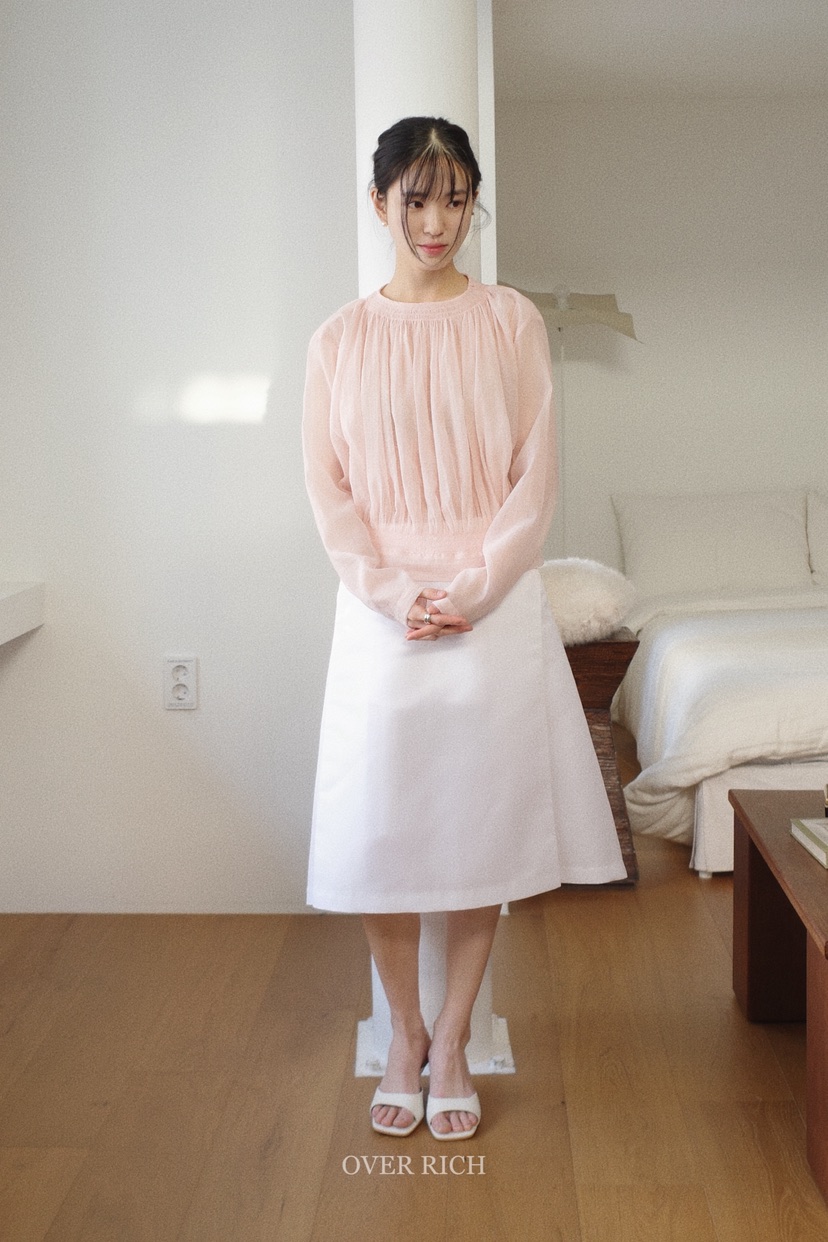 OVER RICH韓國代購女裝新品推薦休閑職業襯衫蕾絲衫透視OVER RICH襯衫/蕾絲衫