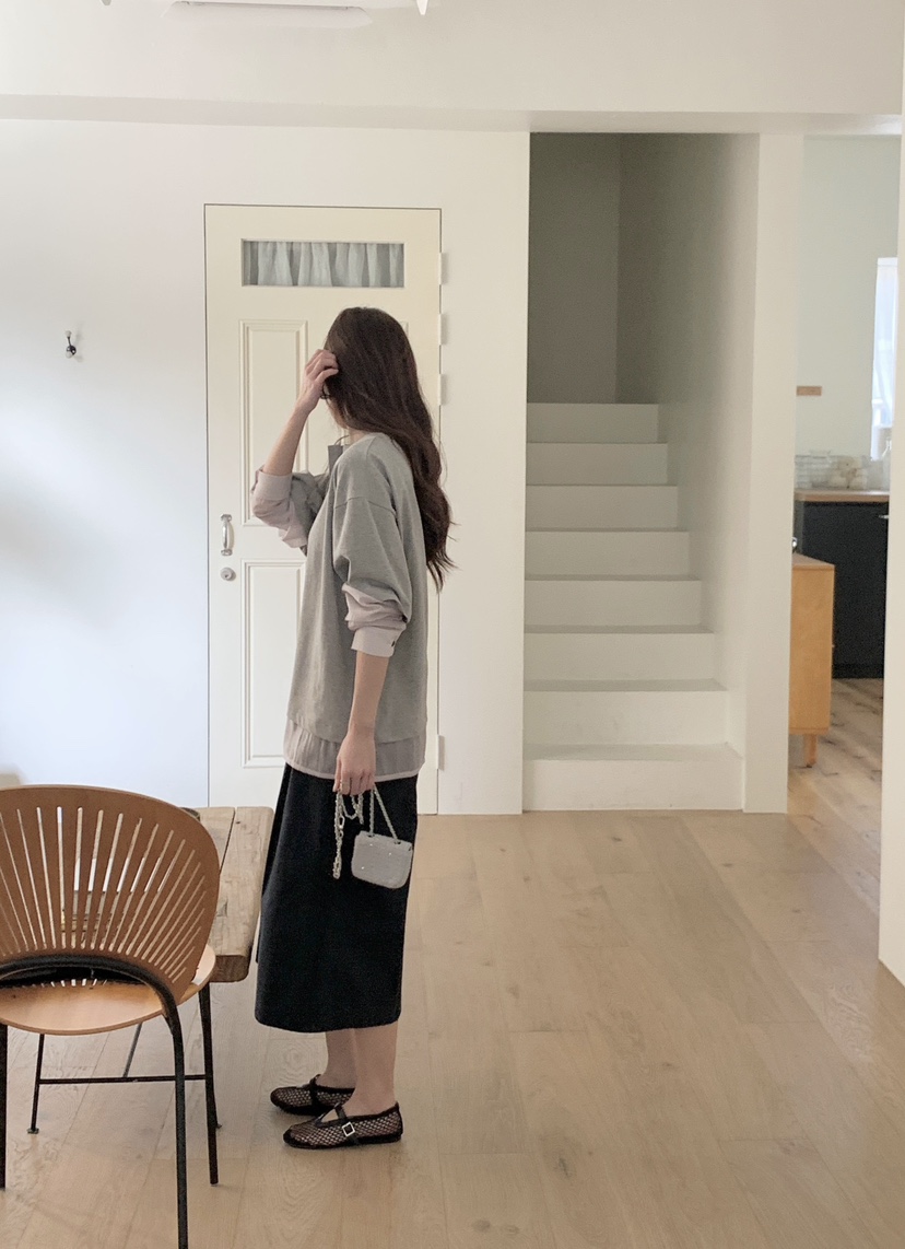 NOTHING韓國直郵女裝新品真品熱賣休閑推薦長袖T恤假兩件NOTHING長袖T恤