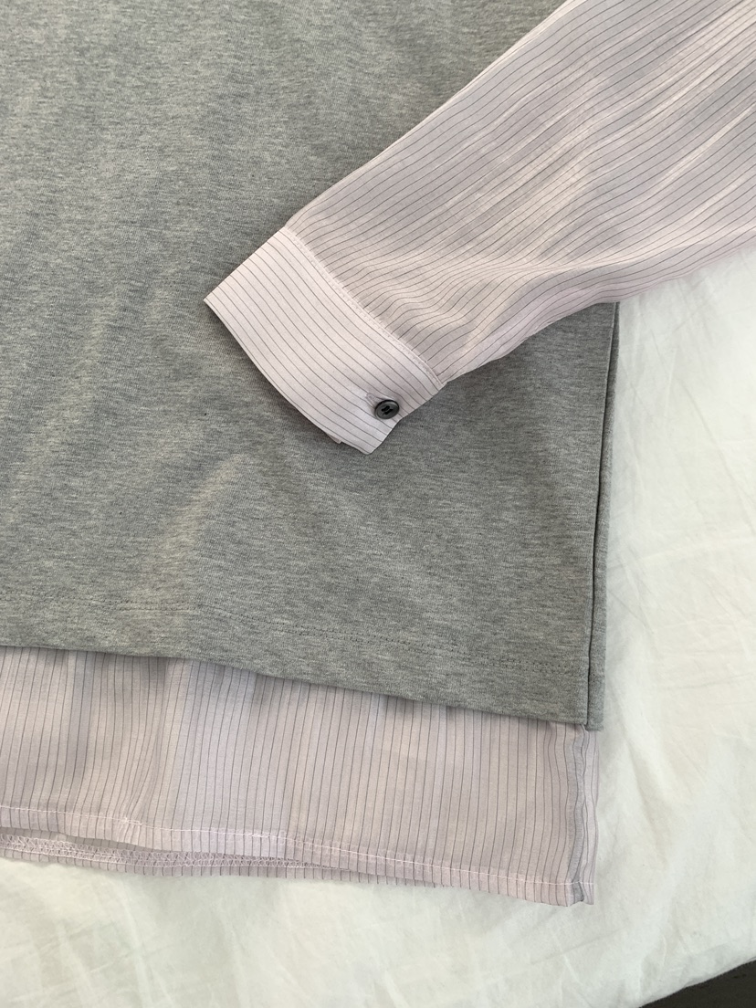 NOTHING韓國直郵女裝新品真品熱賣休閑推薦長袖T恤假兩件NOTHING長袖T恤