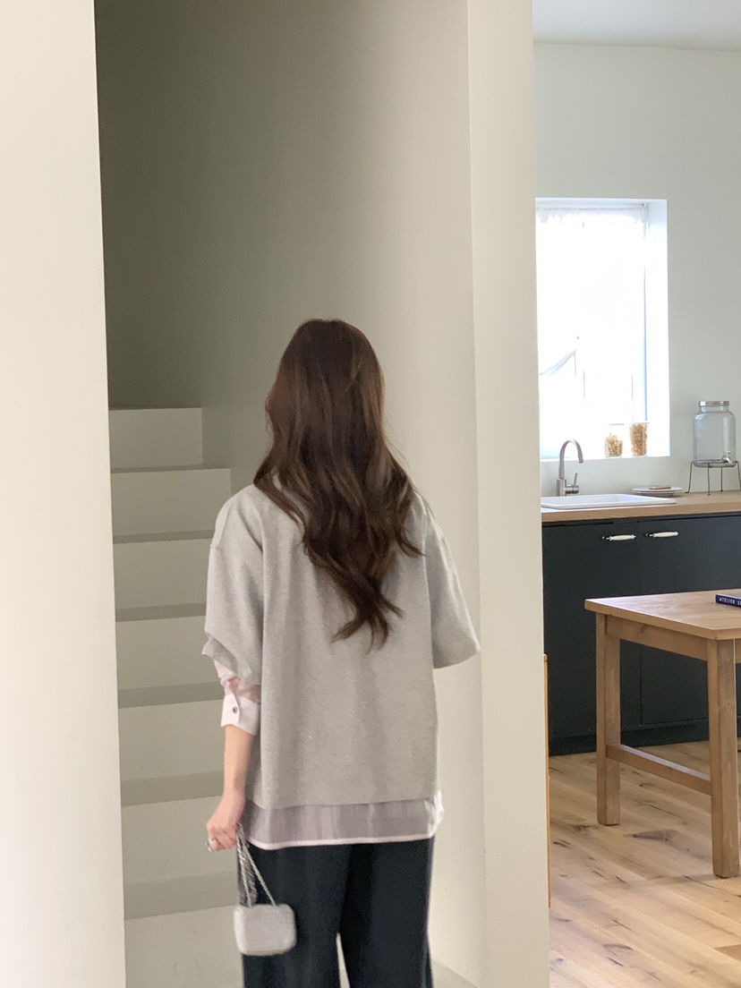 NOTHING韓國直郵女裝新品真品熱賣休閑推薦長袖T恤假兩件NOTHING長袖T恤