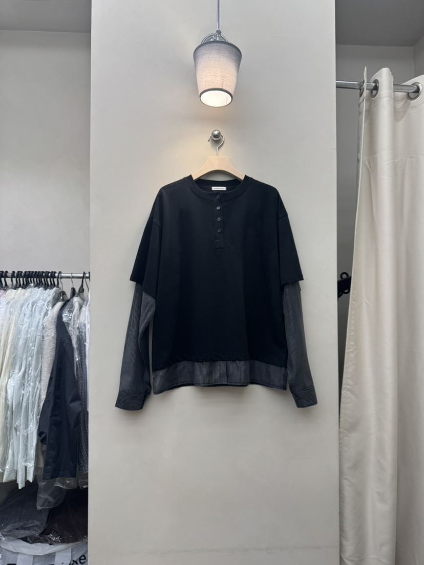 NOTHING韓國直郵女裝新品真品熱賣休閑推薦長袖T恤假兩件NOTHING長袖T恤圖色3