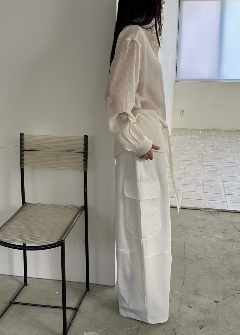 LE VASE東大門代購女士新品推薦時尚熱賣襯衫蕾絲衫含腰帶LE VASE襯衫/蕾絲衫