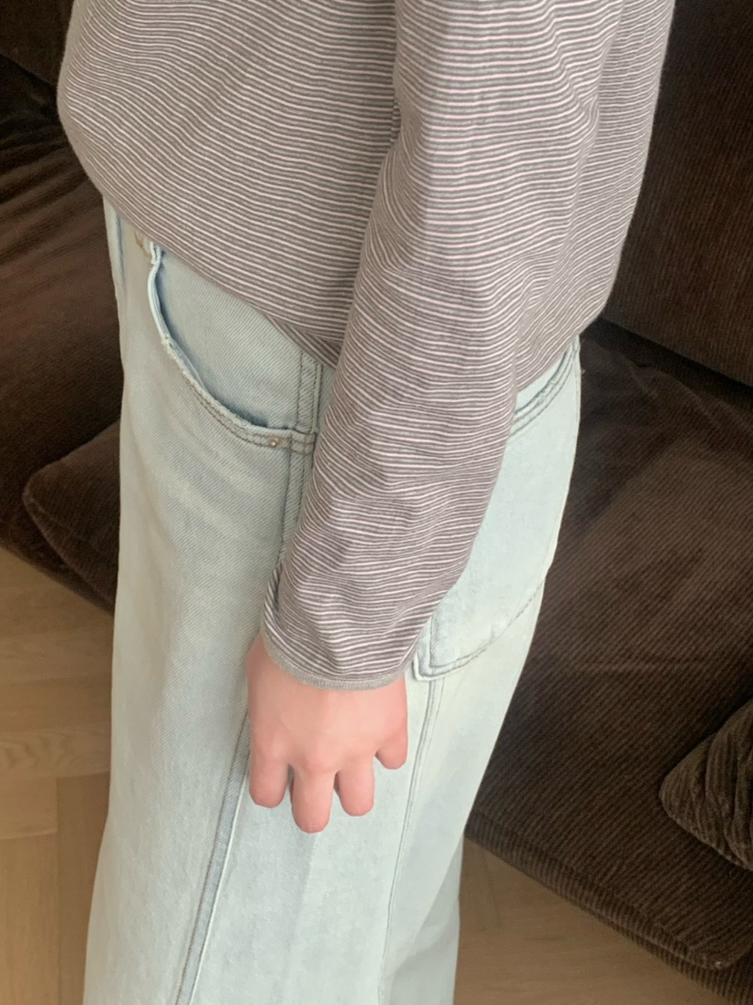 LEGACY東大門實拍女裝新品人氣26春夏職業長袖T恤條紋紐扣LEGACY長袖T恤