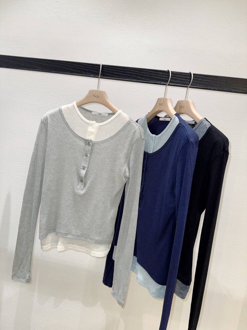 NDE韓國代購女士新款熱賣26春夏職業人氣真品時尚長袖T恤BOHEME_NDE長袖T恤