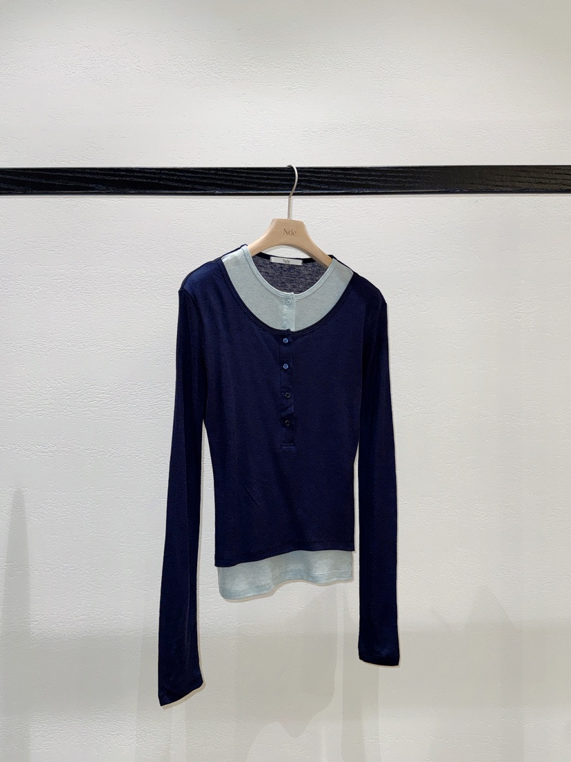 NDE韓國代購女士新款熱賣26春夏職業人氣真品時尚長袖T恤BOHEME_NDE長袖T恤圖色2