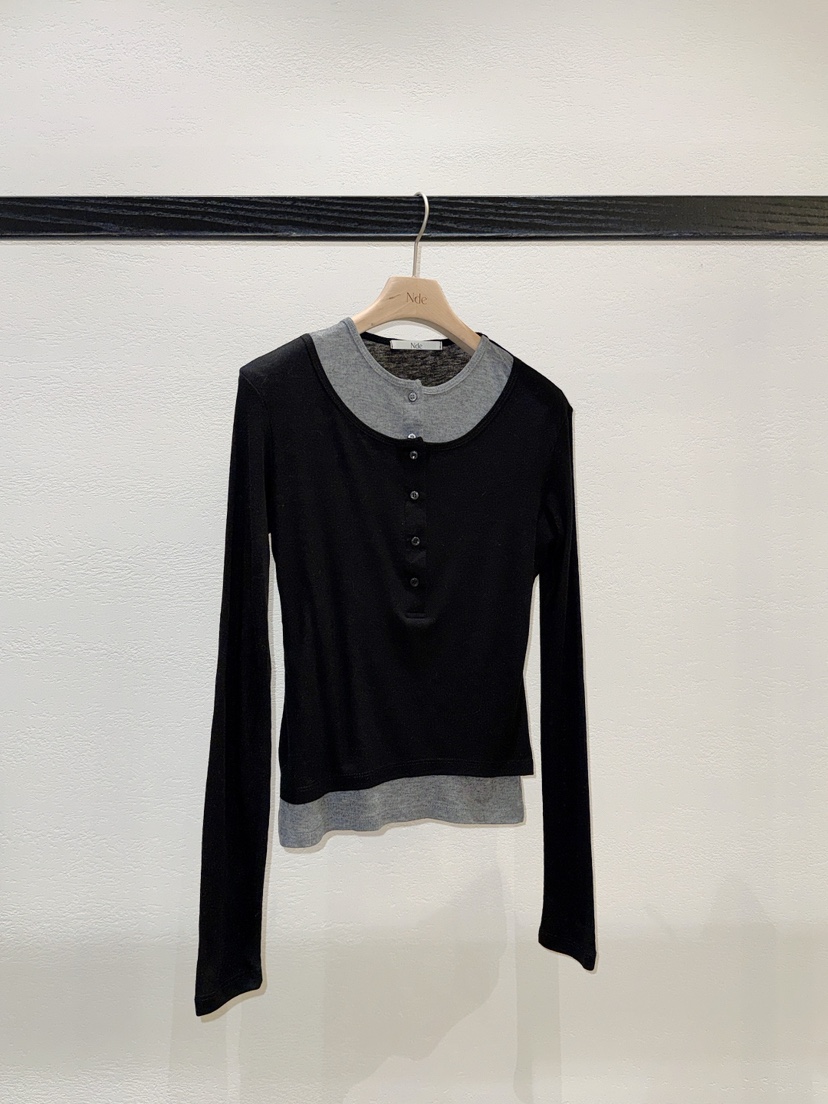 NDE韓國代購女士新款熱賣26春夏職業人氣真品時尚長袖T恤BOHEME_NDE長袖T恤圖色3