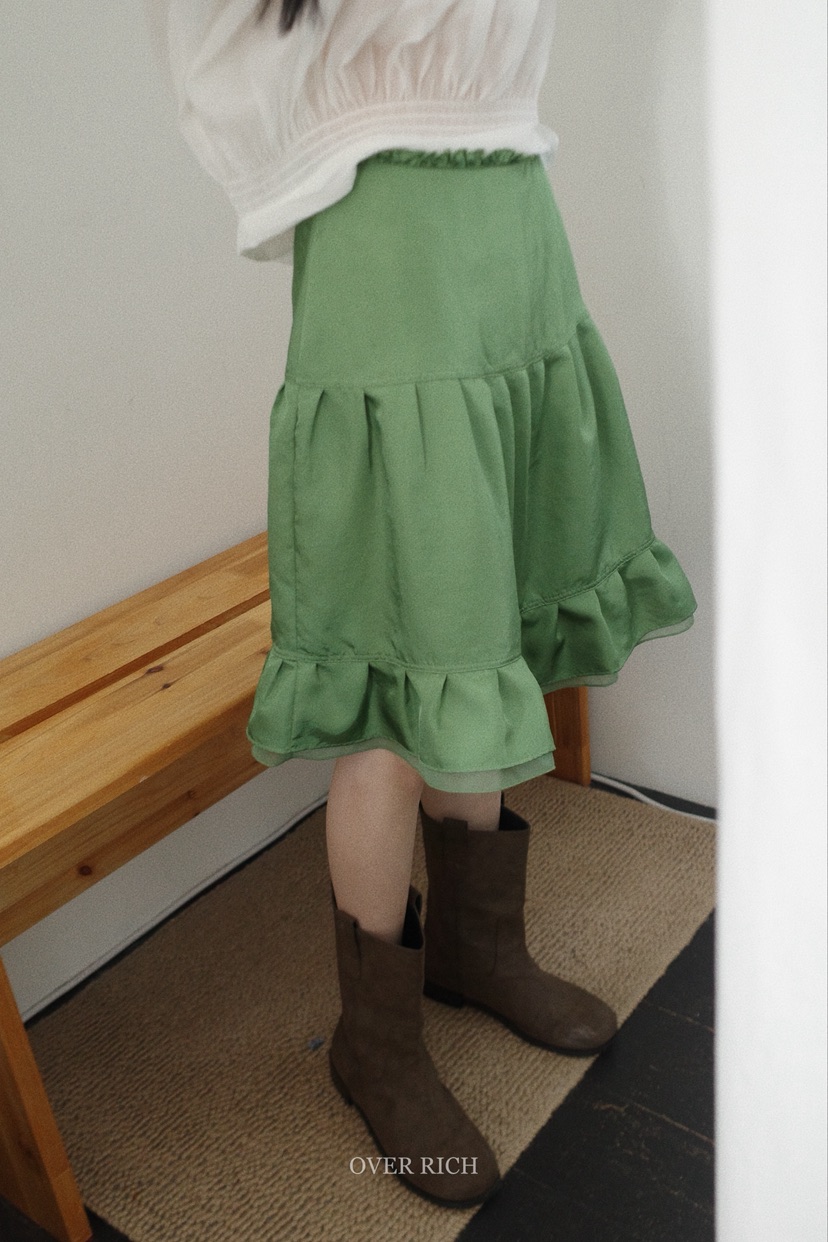 OVER RICH韓國代購女士新品熱賣時尚休閑人氣半身裙中短裙OVER RICH半身裙/中短裙