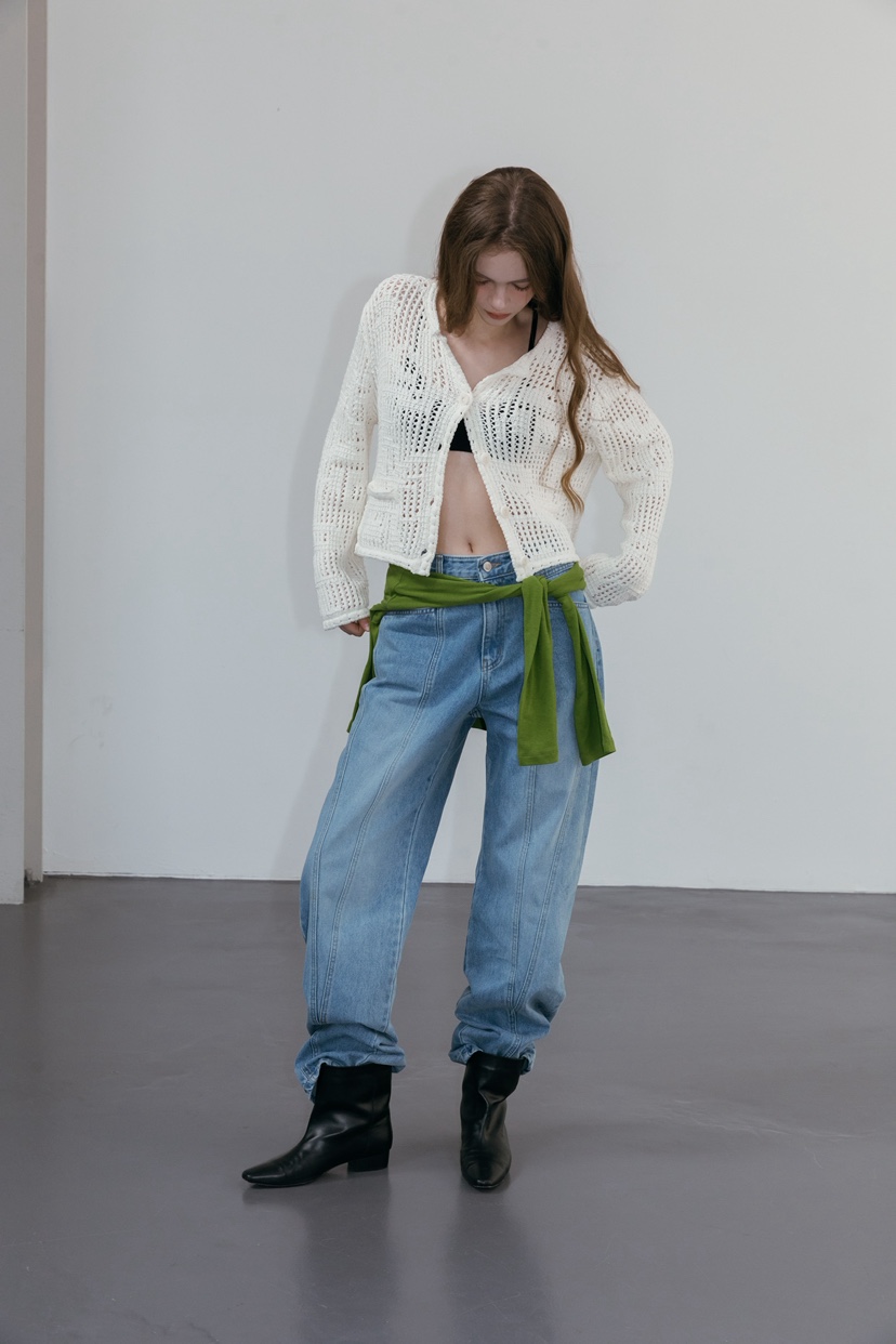 UNBOUND東大門代購女裝新品人氣職業熱賣時尚26春夏牛仔褲V領UNBOUND牛仔褲