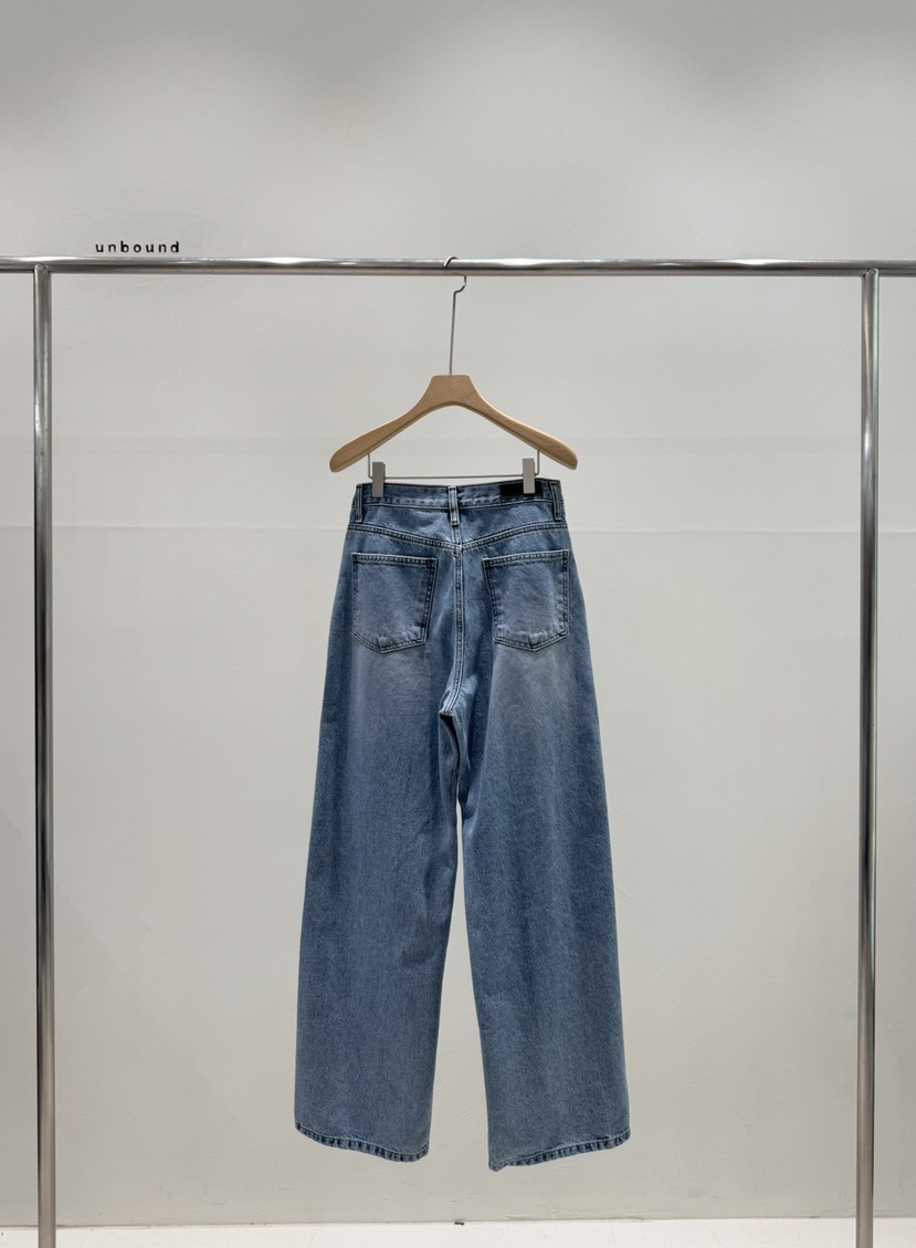 UNBOUND東大門代購女裝新品人氣職業熱賣時尚26春夏牛仔褲V領UNBOUND牛仔褲