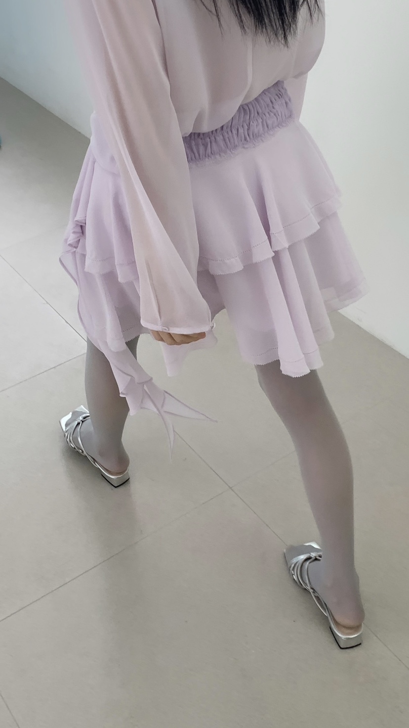 OVER RICH韓國代購女裝新款真品熱賣休閑時尚短裙荷葉邊OVER RICH短裙