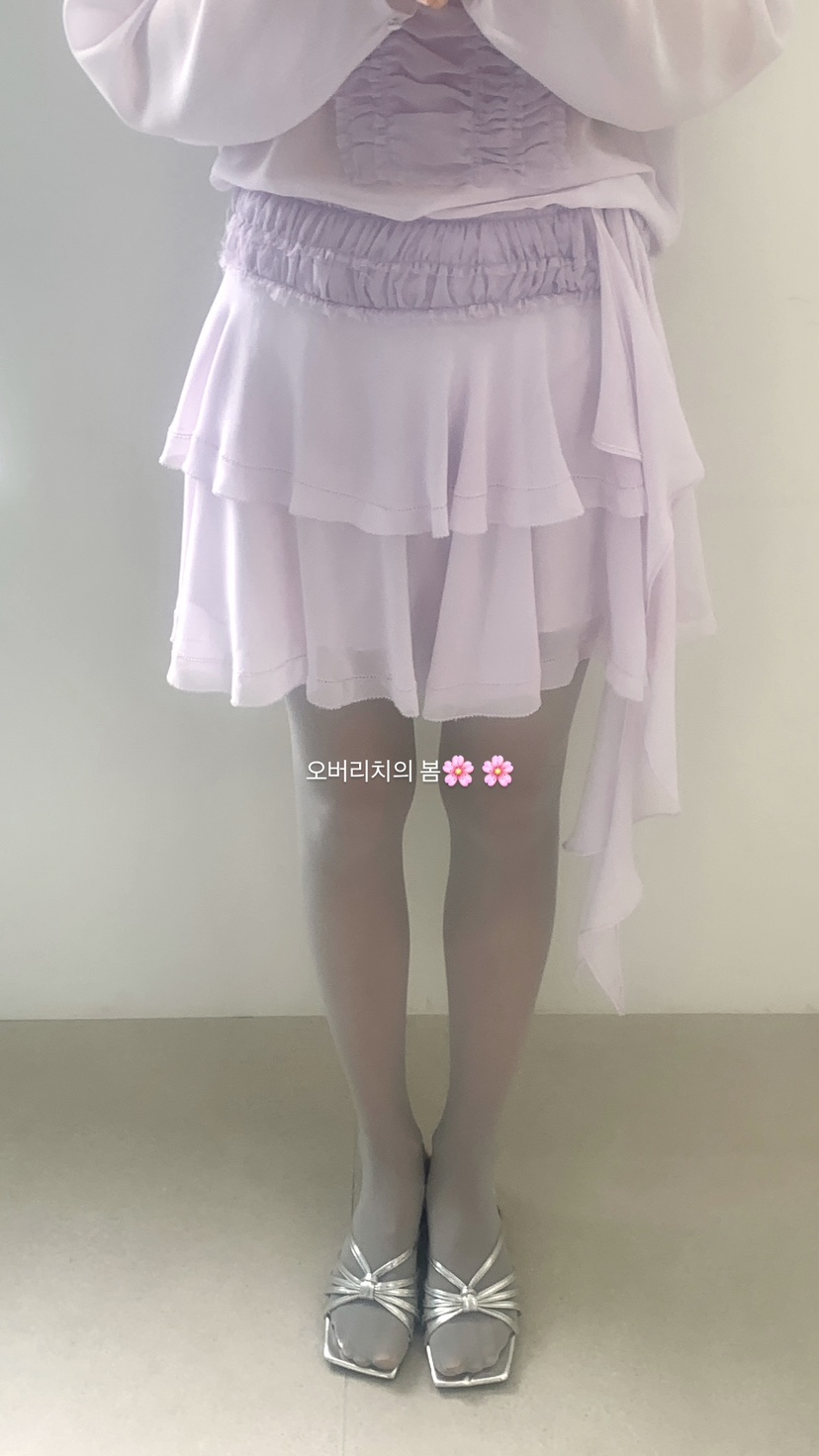 OVER RICH韓國代購女裝新款真品熱賣休閑時尚短裙荷葉邊OVER RICH短裙