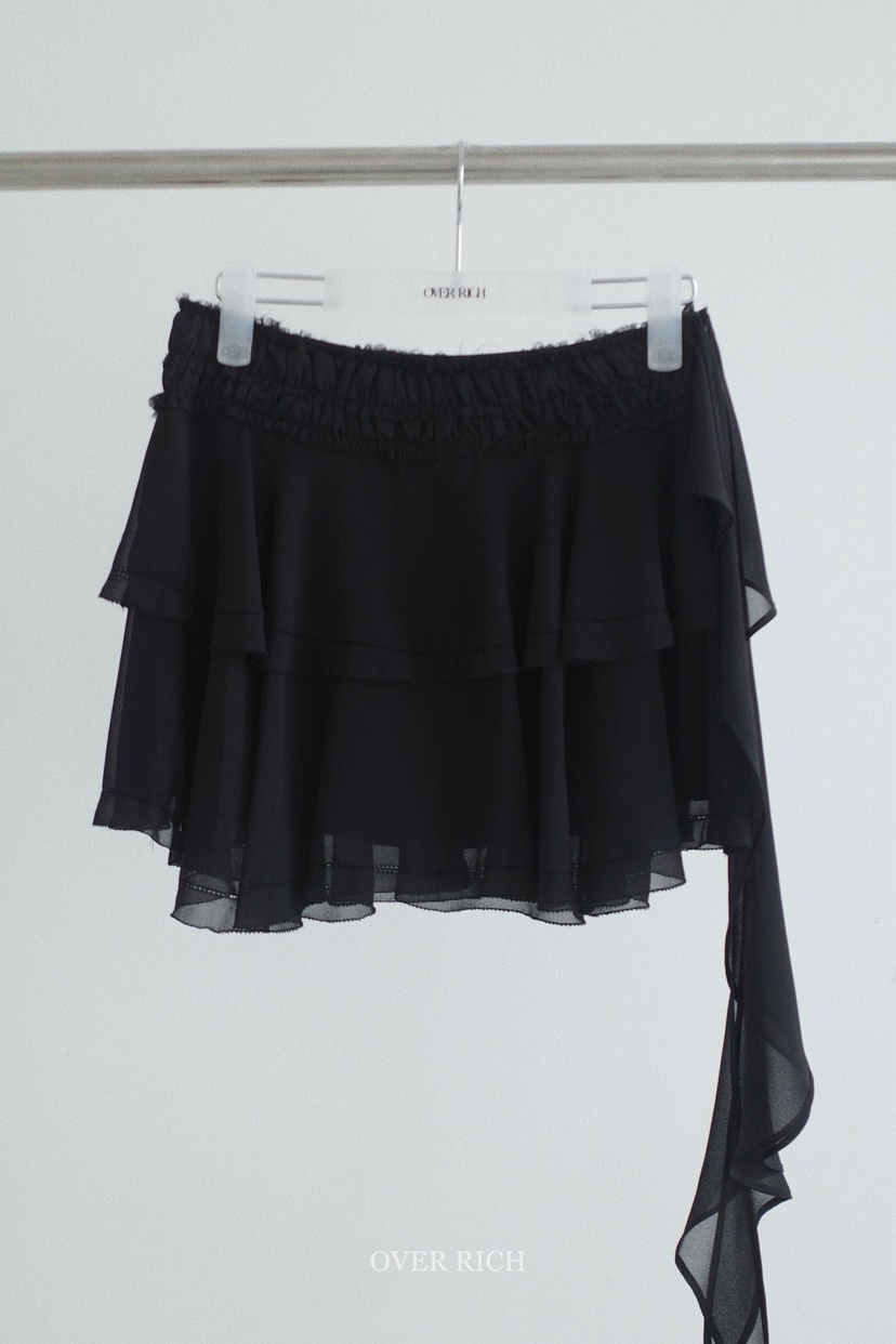 OVER RICH韓國代購女裝新款真品熱賣休閑時尚短裙荷葉邊OVER RICH短裙圖色3