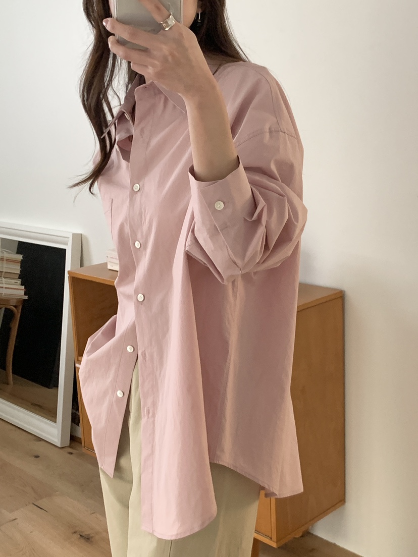 NOTHING東大門直郵女士新款熱賣職業26春夏襯衫蕾絲衫棉質寬松NOTHING襯衫/蕾絲衫