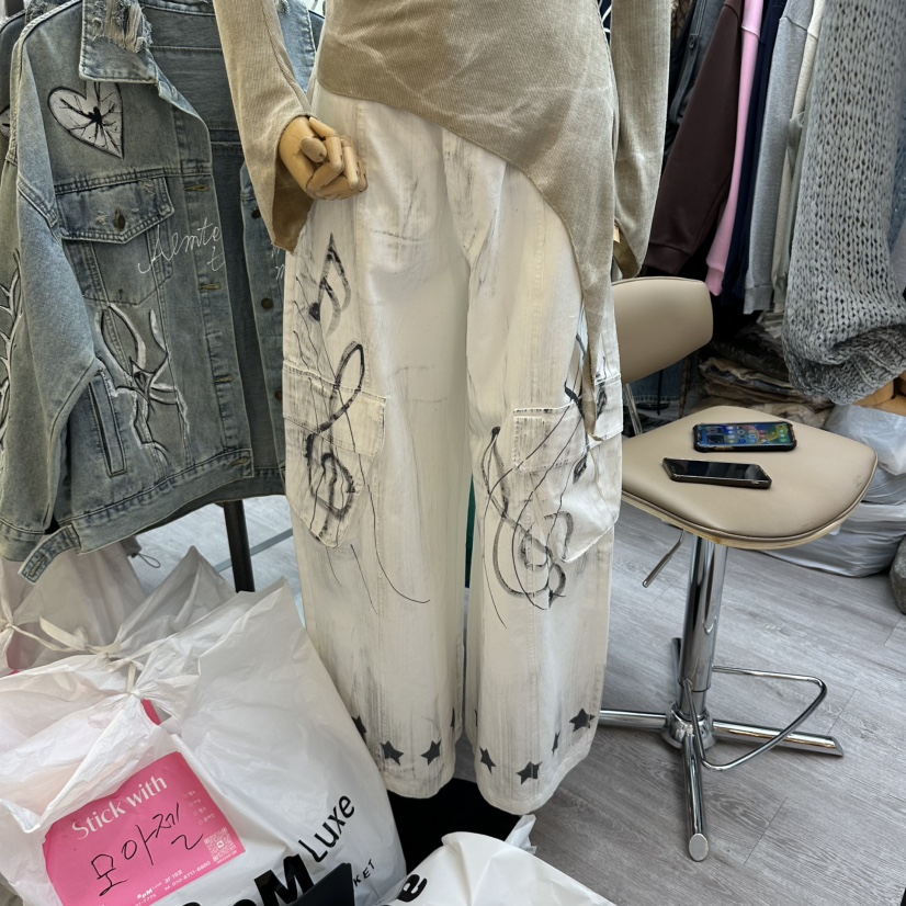 STICK WITH東大門代購女裝新款人氣休閑真品26春夏休閑褲STICK WITH休閑褲圖色1