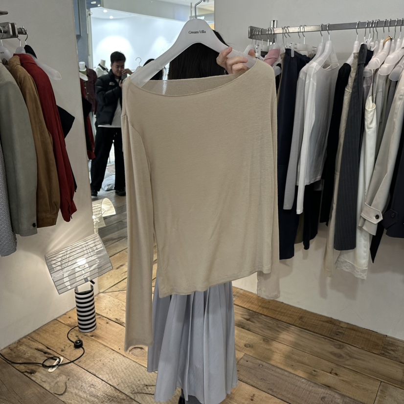 CREAM VILLA東大門代購女士新款熱賣長袖T恤CREAMVILLA長袖T恤圖色2