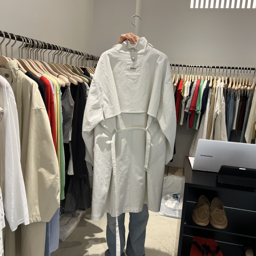 PLATE韓國直郵女裝新款26春夏時尚真品人氣長款風衣含腰帶PLATE長款風衣