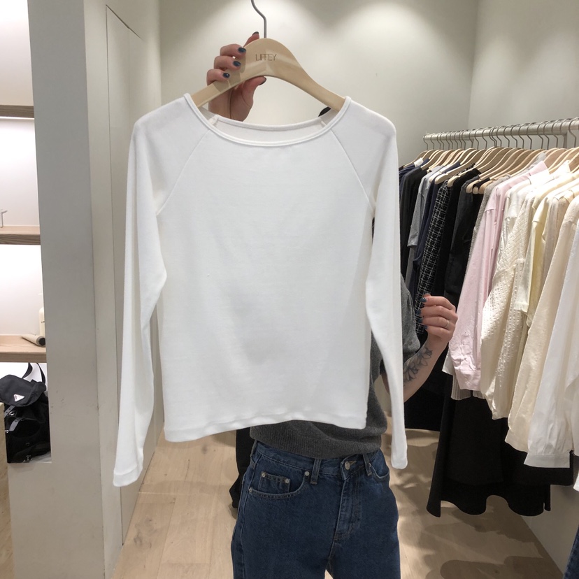 LIFFEY東大門代購女士新款熱賣26春夏休閑人氣長袖T恤船領LIFFEY長袖T恤圖色1