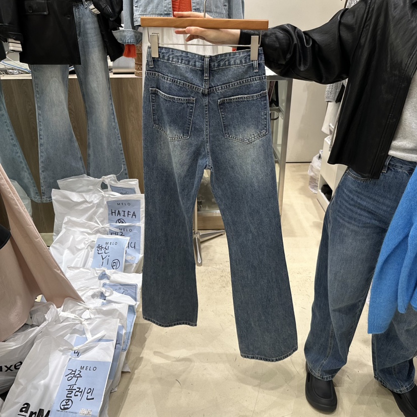 MELO韓國代購女士新款真品26春夏休閑時尚牛仔褲不含腰帶MELO牛仔褲