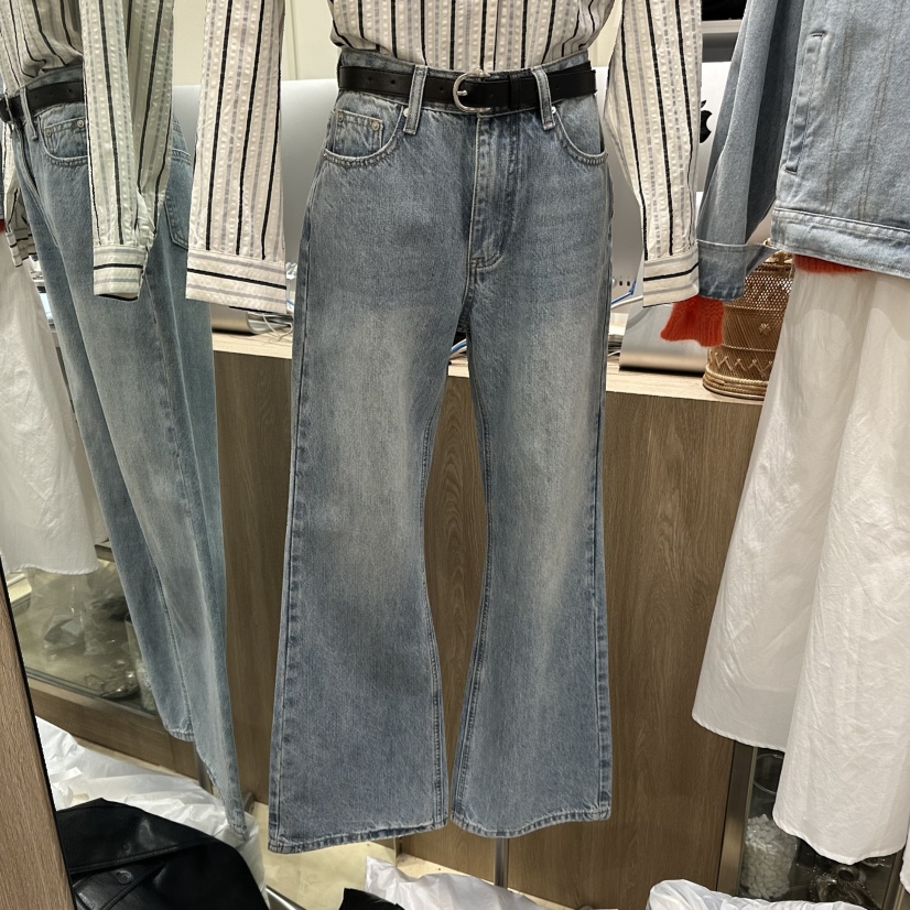 MELO韓國代購女士新款真品26春夏休閑時尚牛仔褲不含腰帶MELO牛仔褲圖色1