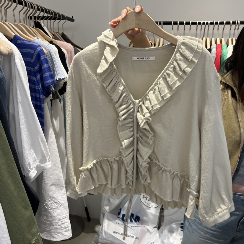 PLATE東大門直郵女裝新款休閑時尚推薦人氣真品襯衫蕾絲衫PLATE襯衫/蕾絲衫圖色2