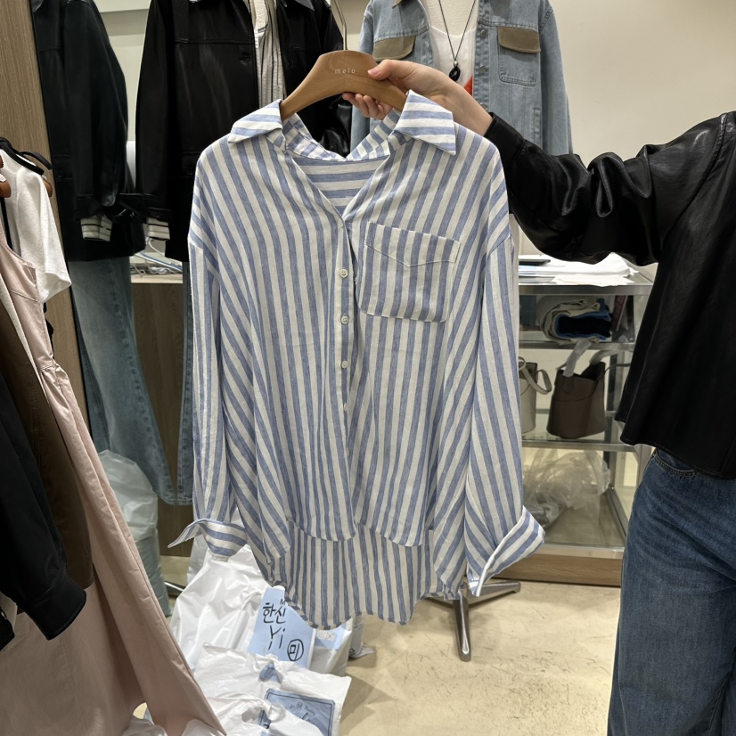 MELO韓國代購女裝新品26春夏時尚人氣職業休閑襯衫蕾絲衫MELO襯衫/蕾絲衫圖色1