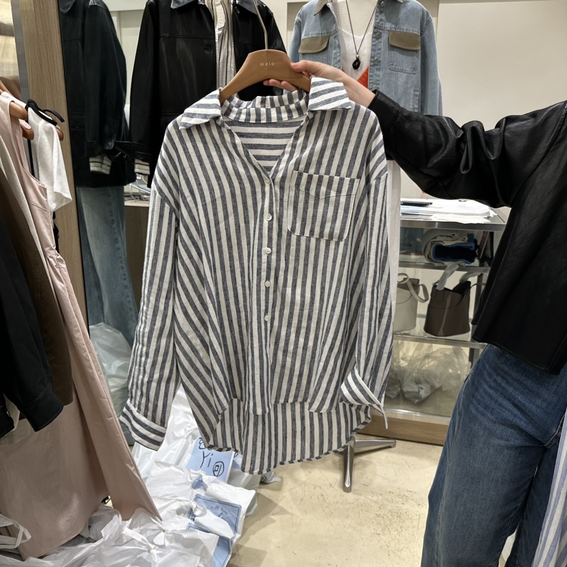 MELO韓國代購女裝新品26春夏時尚人氣職業休閑襯衫蕾絲衫MELO襯衫/蕾絲衫圖色2