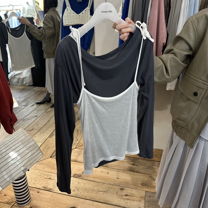 CREAM VILLA東大門直郵女士新品真品吊帶背心不含內搭CREAMVILLA吊帶/背心圖色4