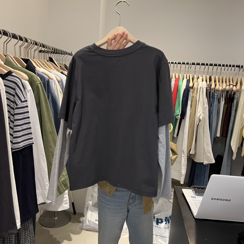 PLATE東大門直郵女裝新品26春夏人氣職業休閑長袖T恤假兩件PLATE長袖T恤