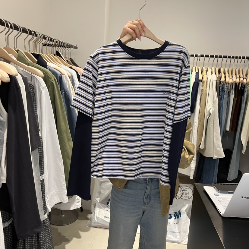 PLATE東大門直郵女裝新品26春夏人氣職業休閑長袖T恤假兩件PLATE長袖T恤圖色2