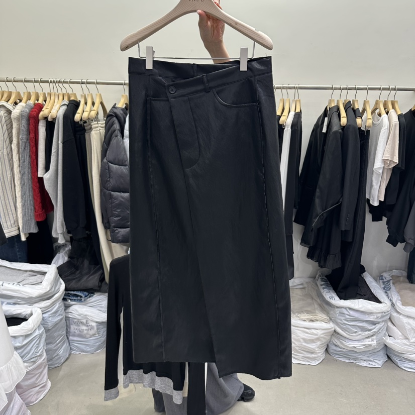 VIVEL東大門實拍女士新款真品推薦休閑熱賣人氣26春夏長裙皮革VIVEL長裙圖色1