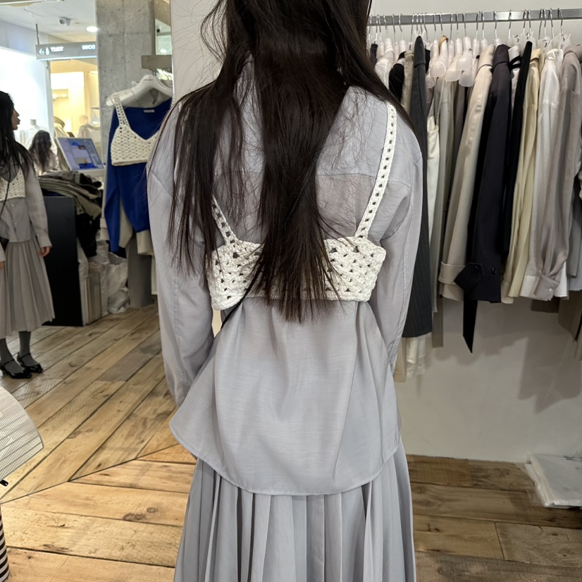 CREAM VILLA韓國直郵女士新品熱賣襯衫蕾絲衫不含吊帶CREAMVILLA襯衫/蕾絲衫