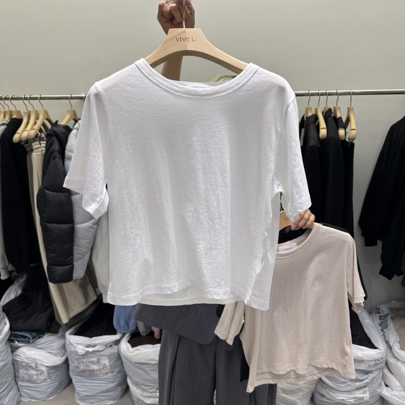 VIVEL東大門實拍女裝新款人氣熱賣真品休閑時尚26春夏T恤VIVELT恤圖色1白色