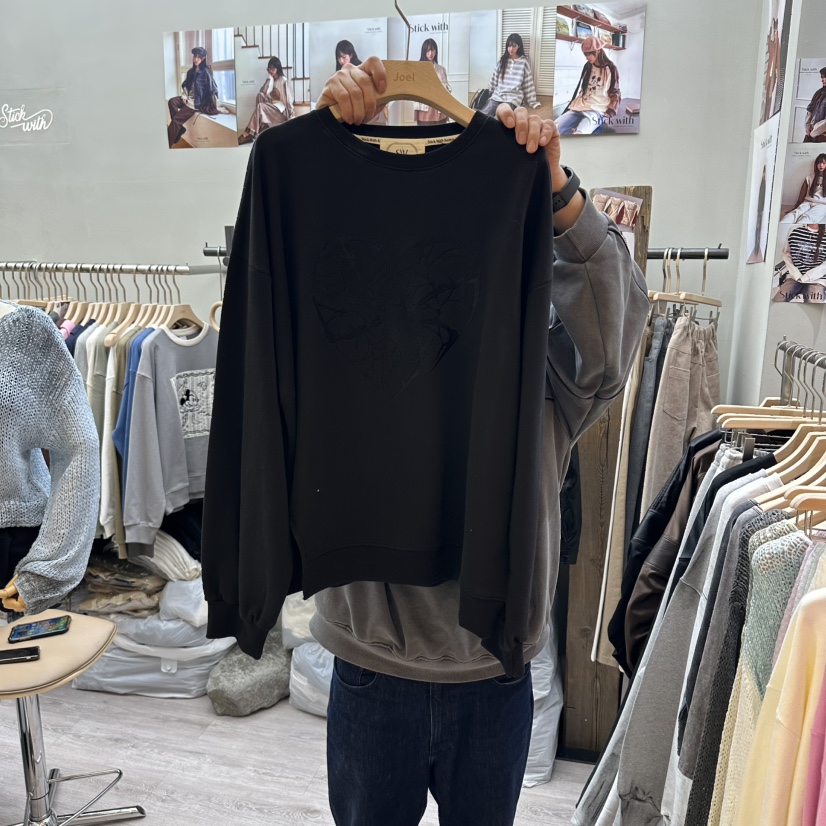 STICK WITH東大門代購女士新款休閑熱賣26春夏人氣衛衣刺繡STICK WITH衛衣圖色4