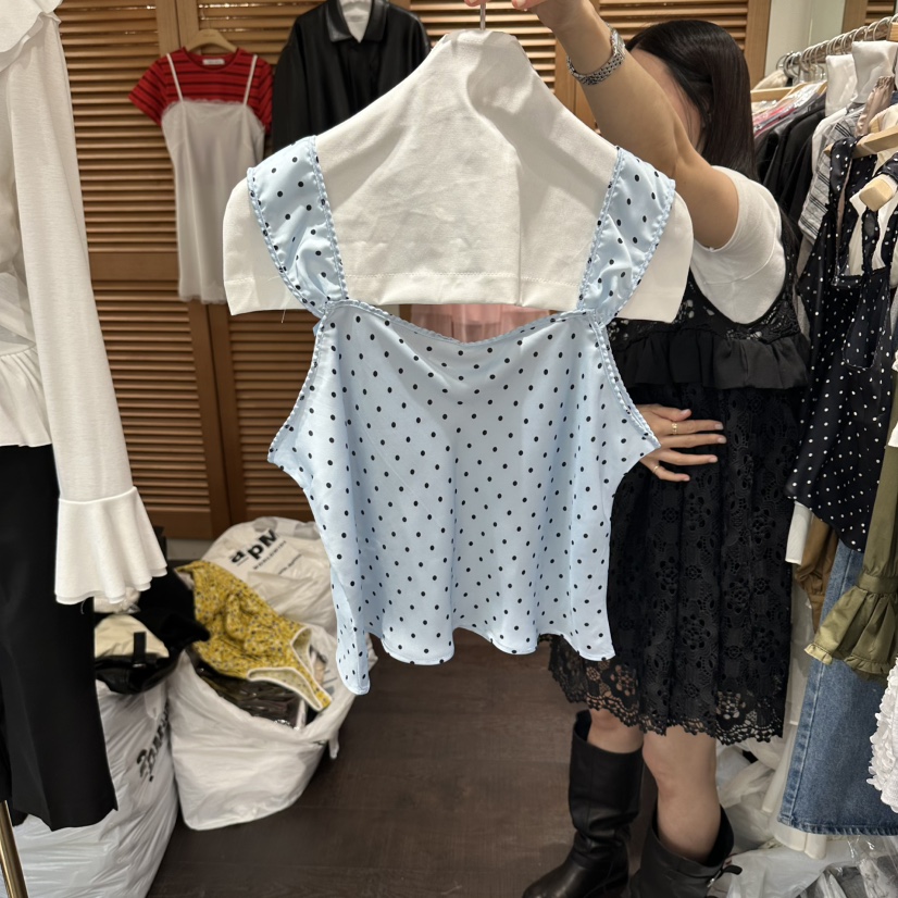 TRES BIEN東大門代購女士新品熱賣時尚人氣吊帶背心絲質TRES BIEN吊帶/背心