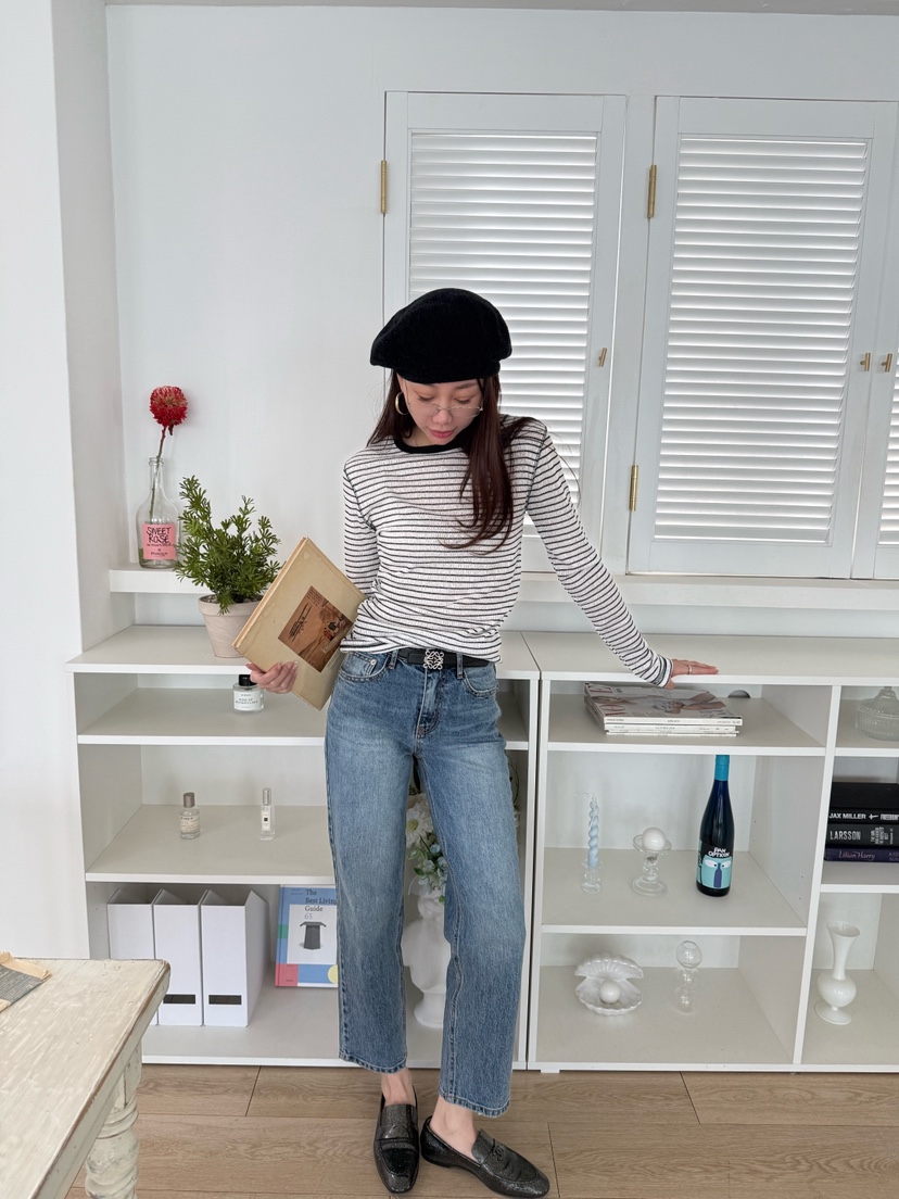 LUMIPLE韓國直郵女士新款時尚人氣休閑26春夏熱賣職業牛仔褲LUMIPLE牛仔褲