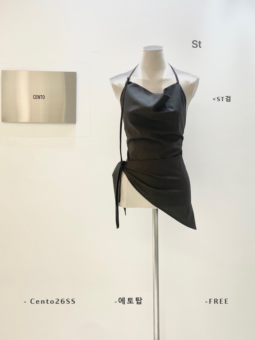 CENTO韓國直郵女士新品人氣推薦休閑職業真品熱賣吊帶背心CENTO吊帶/背心圖色5條紋黑