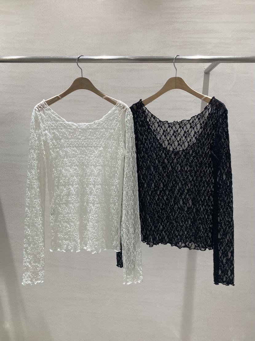 ROUGH東大門實拍女士新品真品休閑人氣時尚熱賣長袖T恤蕾絲ROUGH長袖T恤